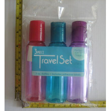 3PCS Cosmetic Packaging Travel Bottle Kit, Disco colorido Top Bottle